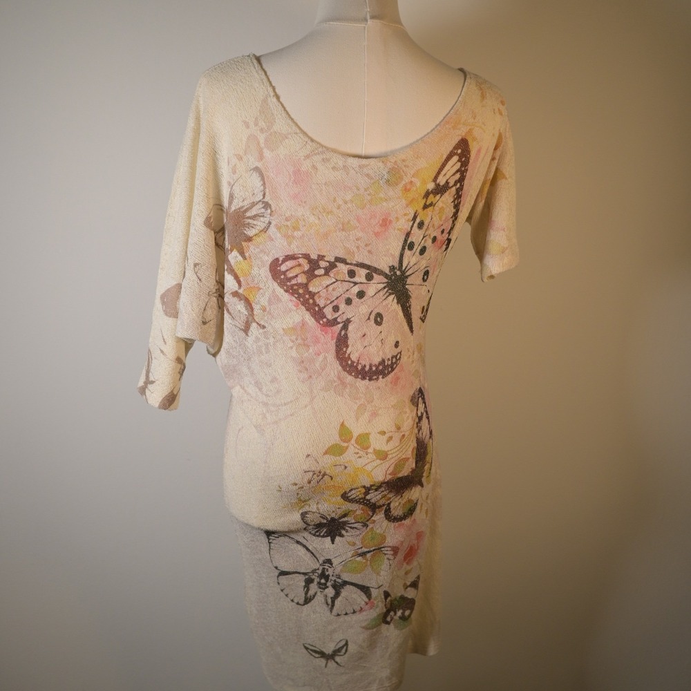 Emma Rose Womens S Off Shoulder Mini Dress Cream Fairycore Butterfly Festival - Picture 5 of 7